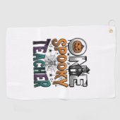Een griezelige leraar Halloween vector ontwerp_1 Golfhanddoek (Horizontaal)