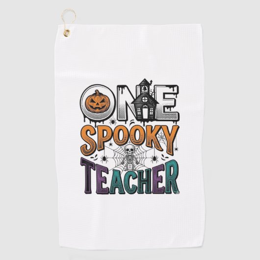 Een griezelige leraar Halloween vector ontwerp_1 Golfhanddoek (Voorkant)