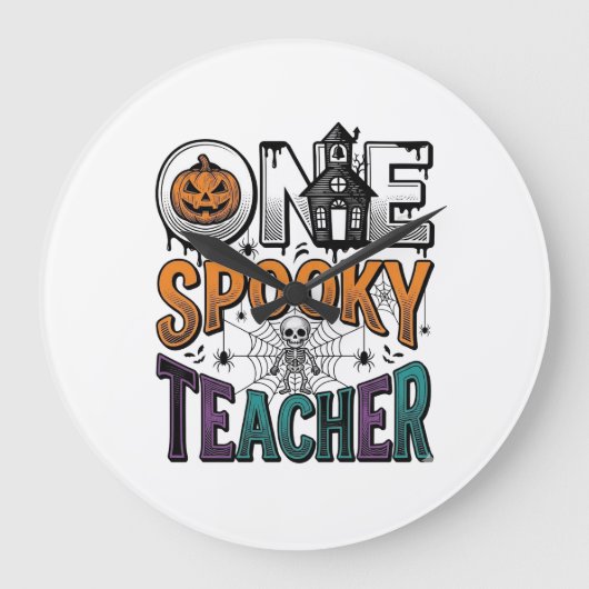 Een griezelige leraar Halloween vector ontwerp_1 Grote Klok (Voorkant)