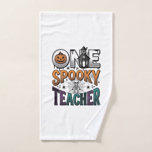 Een griezelige leraar Halloween vector ontwerp_1 Handdoek (Handdoek)