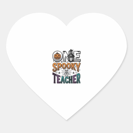 Een griezelige leraar Halloween vector ontwerp_1 Hart Sticker (Voorkant)