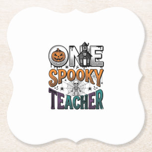 Een griezelige leraar Halloween vector ontwerp_1 Kartonnen Onderzetters