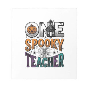 Een griezelige leraar Halloween vector ontwerp_1 Notitieblok