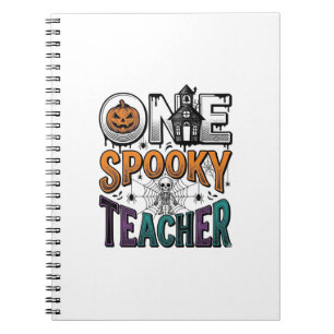 Een griezelige leraar Halloween vector ontwerp_1 Notitieboek