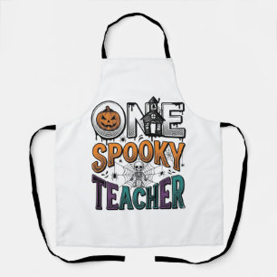 Een griezelige leraar Halloween vector ontwerp_1 Schort