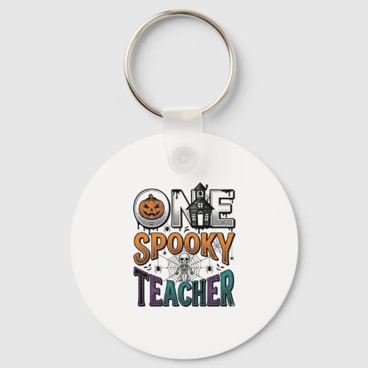 Een griezelige leraar Halloween vector ontwerp_1 Sleutelhanger (Voorkant)