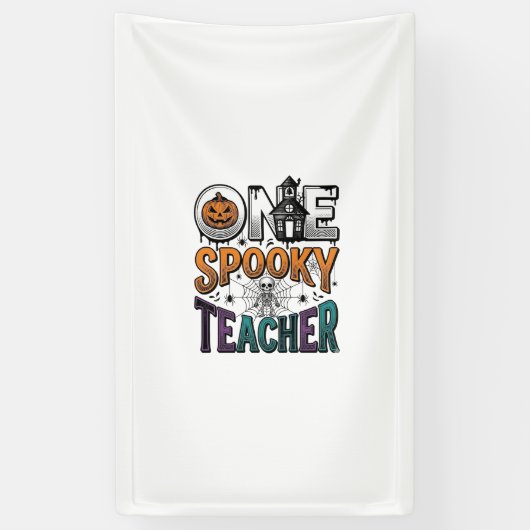 Een griezelige leraar Halloween vector ontwerp_1 Spandoek (Verticaal)