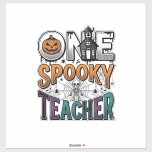 Een griezelige leraar Halloween vector ontwerp_1 Sticker