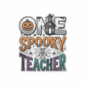 Een griezelige leraar Halloween vector ontwerp_1 Sticker (Voorkant)