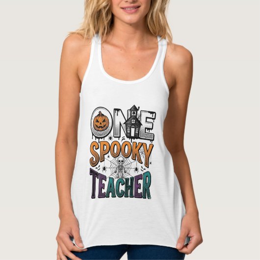 Een griezelige leraar Halloween vector ontwerp_1 Tanktop (Voorkant)