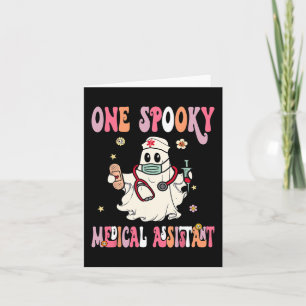 Een griezelige medische assistent Ghost Halloween Kaart