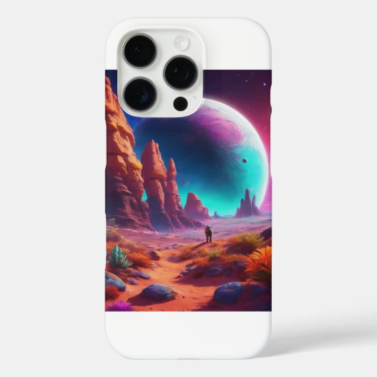 Een griezelige planeet en astronaut Case-Mate iPhone case (Achterkant)