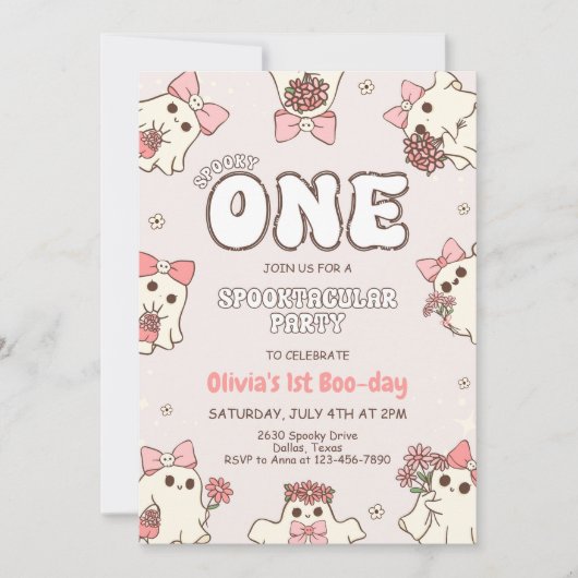 Een griezelige schat Retro Halloween Eerste verjaa Kaart (Voorkant)