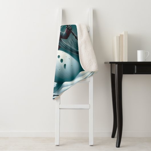 Een griezelige sneeuwpop sherpa deken (In situ)