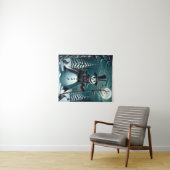 Een griezelige sneeuwpop wandkleed (In Situ (horizontaal))