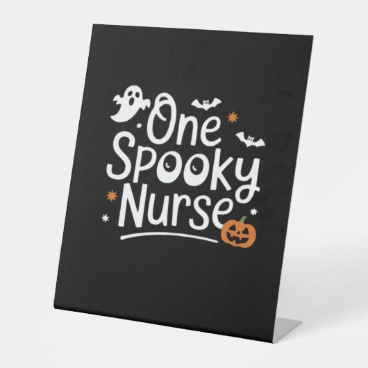 Een griezelige verpleegster Functie spook verpleeg Reclamebord Met Voetstuk (Voorkant)