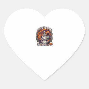 Een griezelige verpleegster Halloween skelet tover Hart Sticker