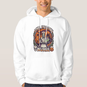 Een griezelige verpleegster Halloween skelet tover Hoodie