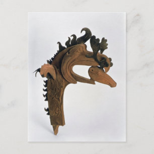 Een griffier met een hert in zijn bek briefkaart