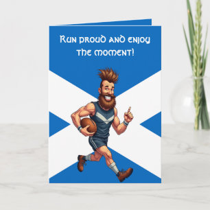 Een grijnzende Schotse rugbyloper Kaart