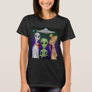 Een grijze, kleine groene, Anunnaki Alien Drawing T-shirt