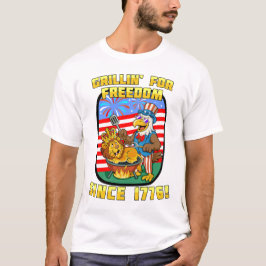 Een grill ter ere van de vrijheid. 1776 t-shirt