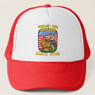 Een grill ter ere van de vrijheid. 1776 trucker pet