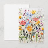 Een grillig bloemendesign, wilde bloemen  bedankkaart (Voorkant / Achterkant)