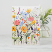 Een grillig bloemendesign, wilde bloemen kaart (Staand voorkant)