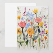Een grillig bloemendesign, wilde bloemen kaart (Voorkant / Achterkant)