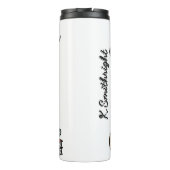 Een grillig herfsthuisje theepot ontwerp thermosbeker (Achterkant)