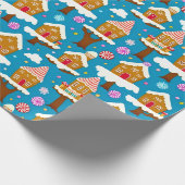Een grillig kerst peperkoek huis patroon cadeaupapier (Hoek)