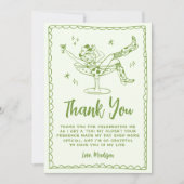 Een grillig klein beetje ouder groen verjaardagsfe bedankkaart (Voorkant)