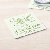 Een grillig klein beetje ouder groen verjaardagsfe kartonnen onderzetters (Schuin)