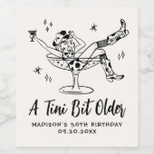 Een grillig klein beetje ouder verjaardagsfeestje wijn etiket (Enkel label)