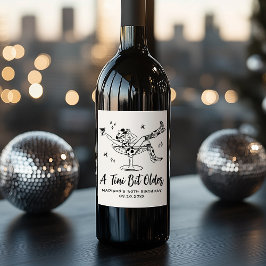 Een grillig klein beetje ouder verjaardagsfeestje wijn etiket