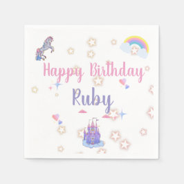 Een grillig, sprookjesachtig kasteel en eenhoornse servet