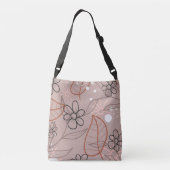 Een grillige bloem en bladeren Print Crossbody Tas (Achterkant)