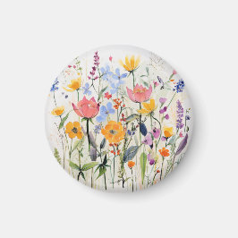 Een grillige bloemenmagneet, wilde bloemen magneet