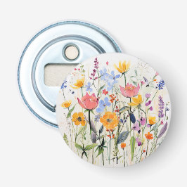 Een grillige bloemenslot opener, wilde bloemen button flesopener