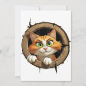 Een grillige Cartoon met felgroene ogen Pee Kaart (Voorkant)