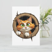 Een grillige Cartoon met felgroene ogen Pee Kaart (Staand voorkant)