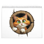 Een grillige Cartoon met felgroene ogen Pee Kalender (Hoes)