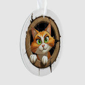 Een grillige Cartoon met felgroene ogen Pee Ornament (voorkant)
