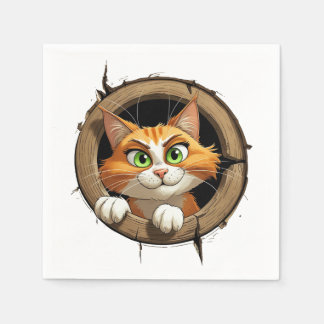 Een grillige Cartoon met felgroene ogen Pee Servet