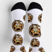 Een grillige Cartoon met felgroene ogen Pee Sokken (Top)