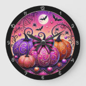 Een grillige en spookachtige roze pompoen grote klok (Voorkant)