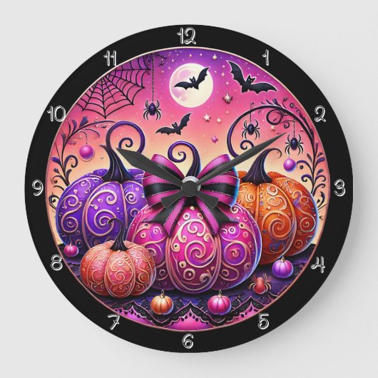 Een grillige en spookachtige roze pompoen grote klok (Voorkant)