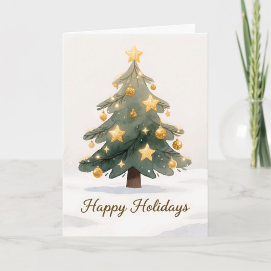 Een grillige, handgetekende kerstboom kaart (Voorkant)