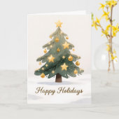 Een grillige, handgetekende kerstboom kaart (Gele Bloem)